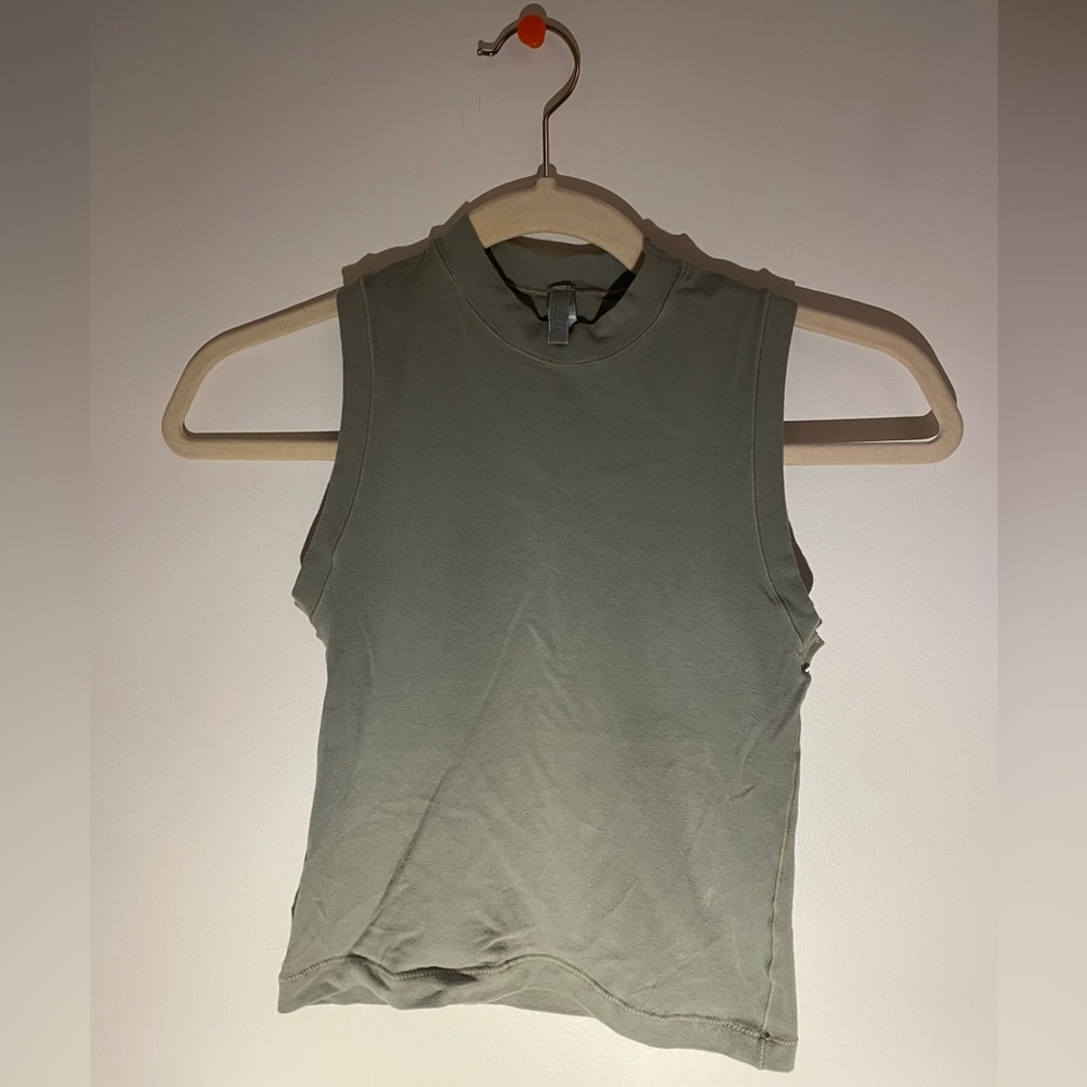 SKIMS Cotton Jersey Mock Neck Tank Mineral Size S